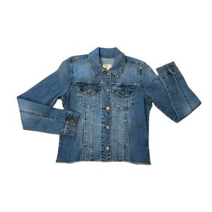 Kut from the Kloth Cropped Blue Denim Jean Jacket Size Small